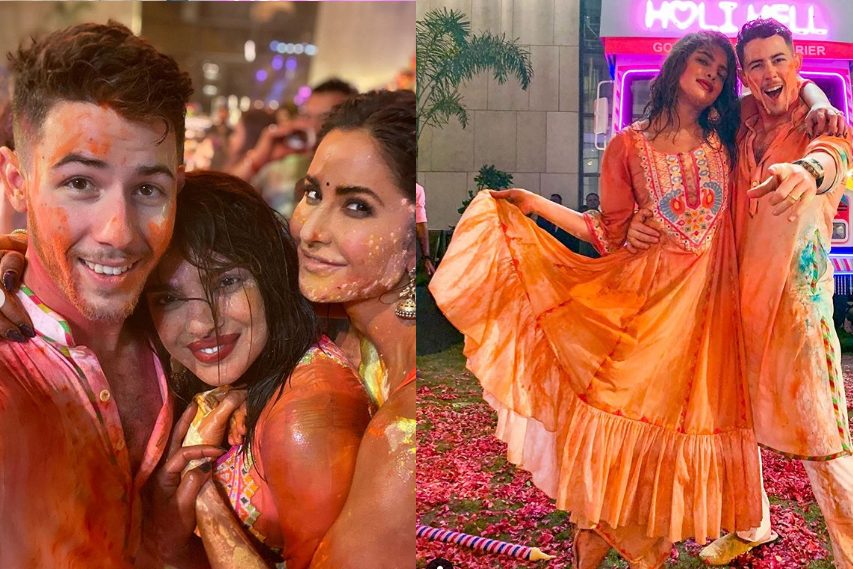 Priyanka Chopra and Nick Jonas celebrate their first Holi in India with Ambanis