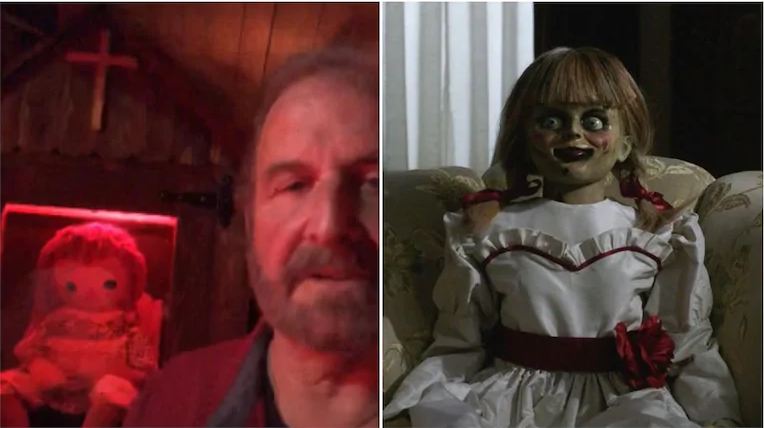 Annabelle, the real doll escaped her cage at The Warren's Occult Museum