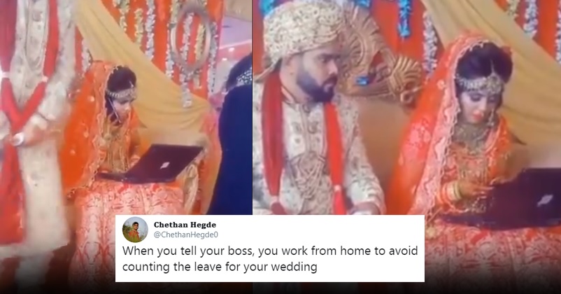 A Viral video Of India Bride Working On Her Marriage Trolled On Social media