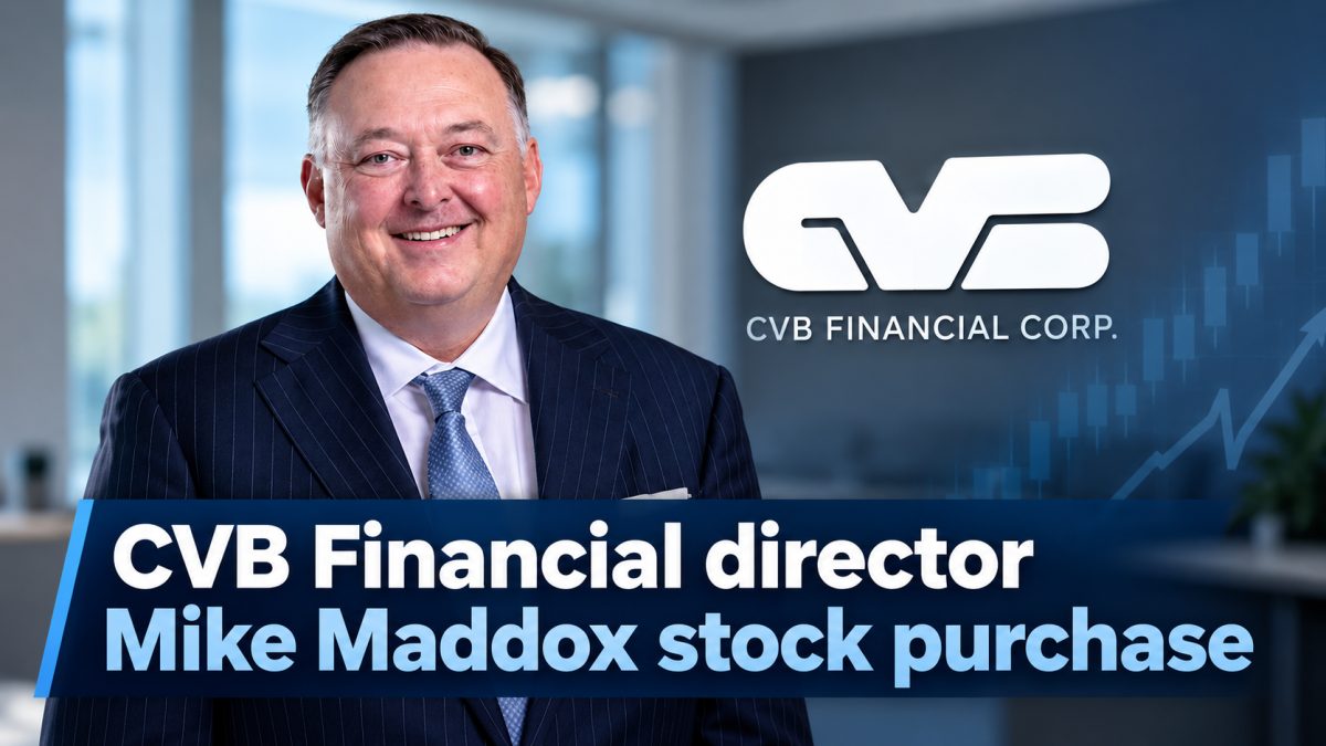 CVB Financial Director Mike Maddox Buys 10,000 Shares in August