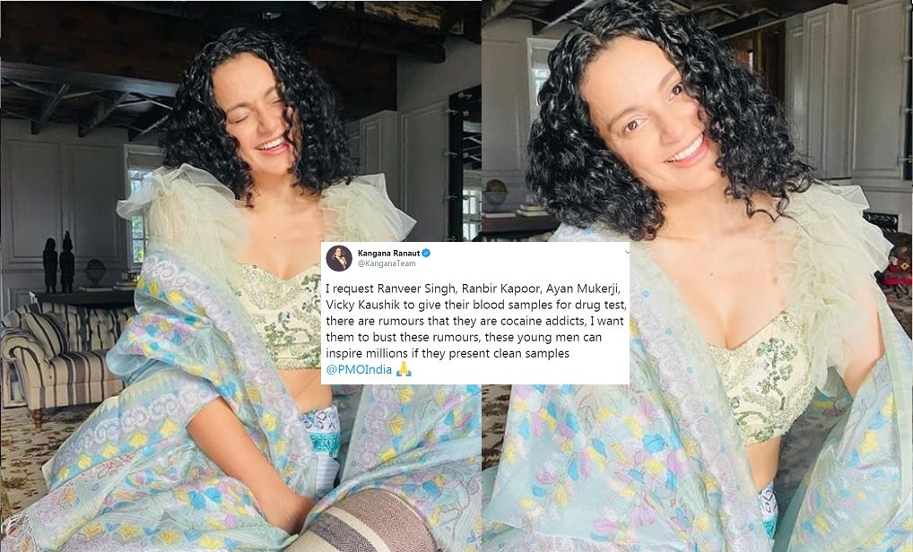 Kangana claims Ranveer Singh, Ranbir Kapoor and Vicky Kaushal are Cocaine Addicts and Should be Tested