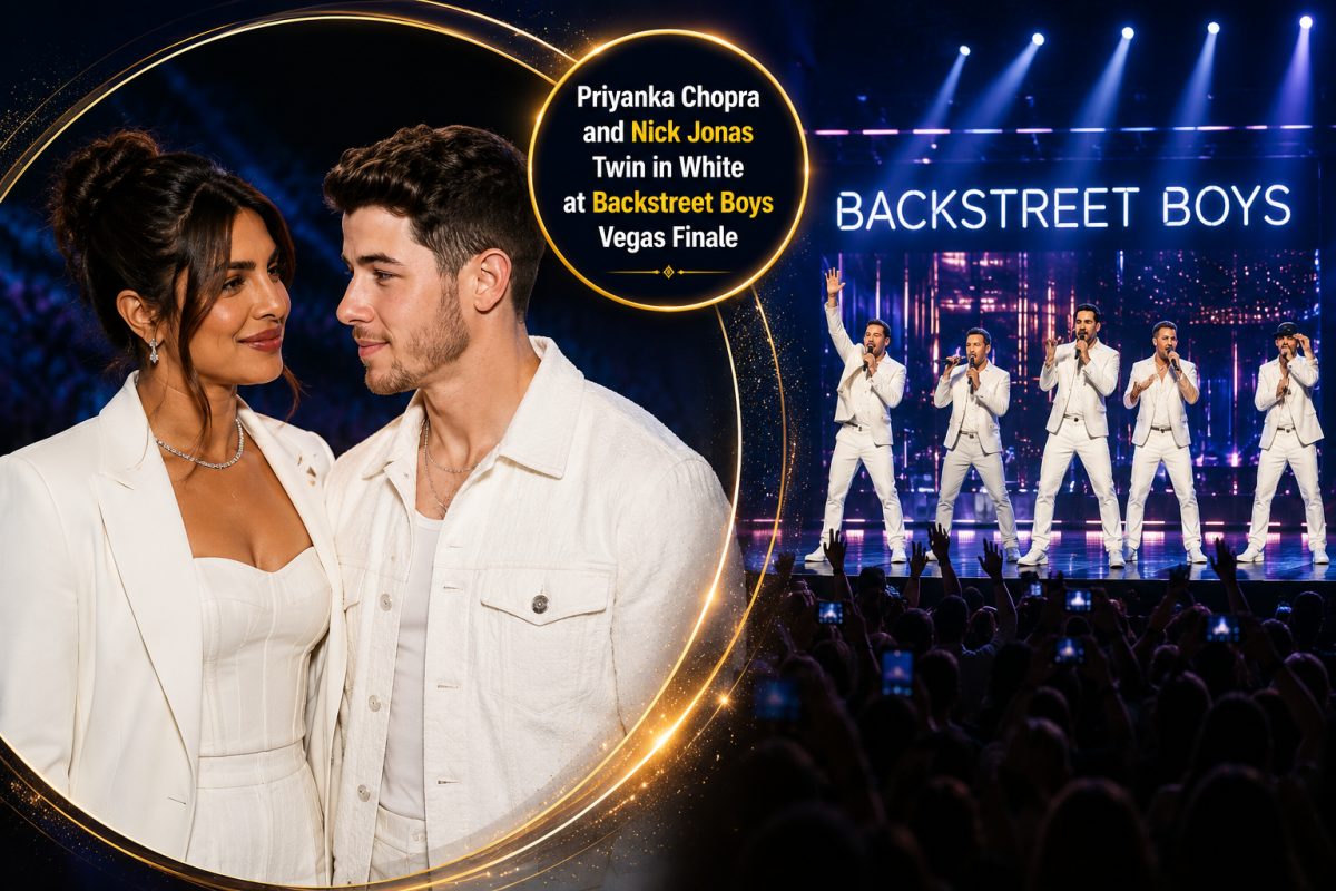 Priyanka Chopra and Nick Jonas Twin in White at Backstreet Boys Vegas Finale