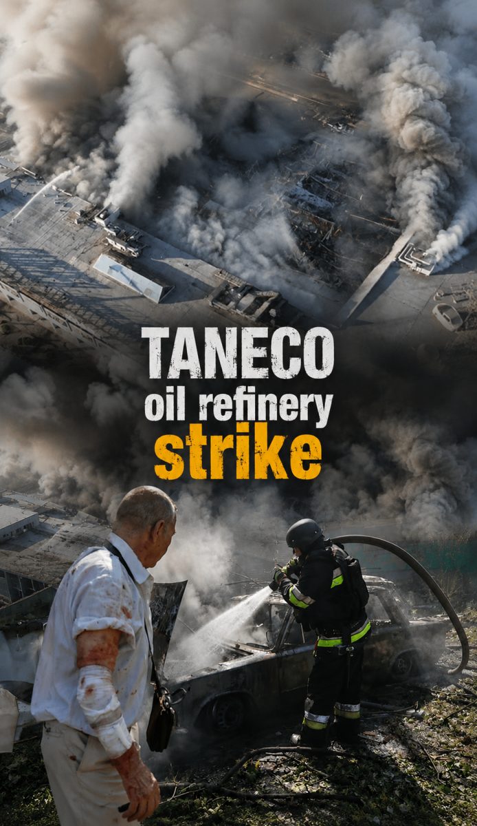 Ukraine Strikes Russian TANECO Refinery After Deadly Shopping Centre Attack Kills 16