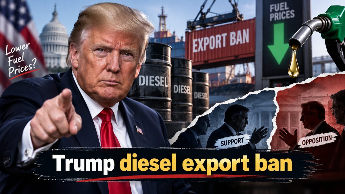 Trump Backs Diesel Export Ban to Ease Fuel Prices — Why His Own Team Is Divided