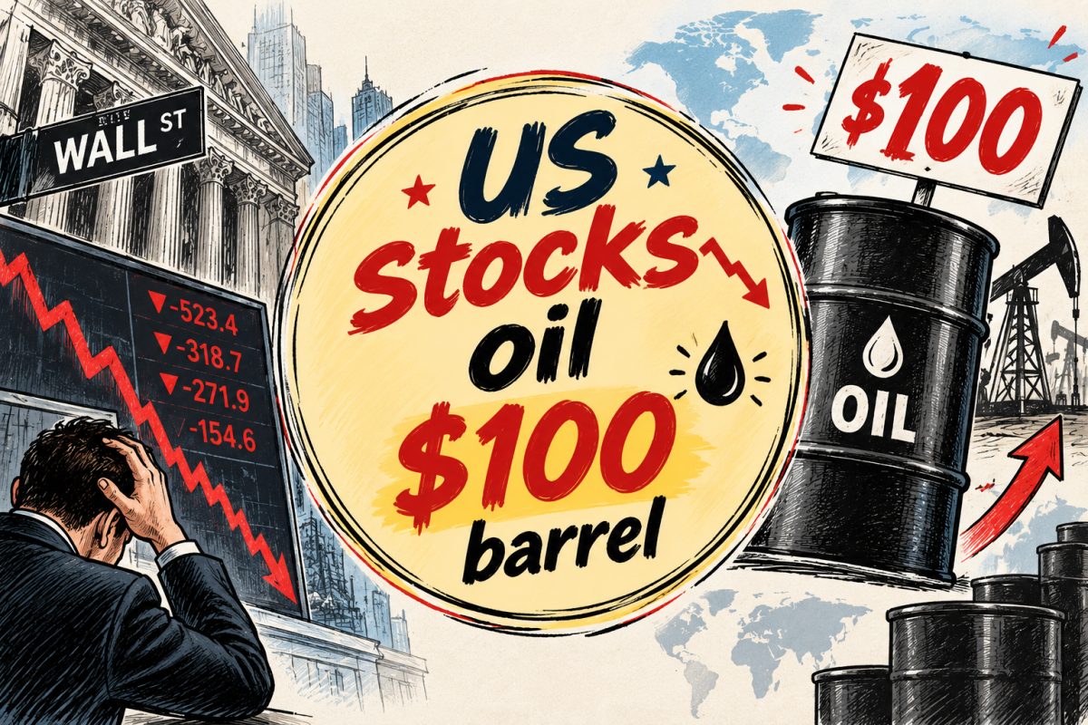 US Stocks Fall as Brent Crude Tops $100 Ahead of Inflation Data